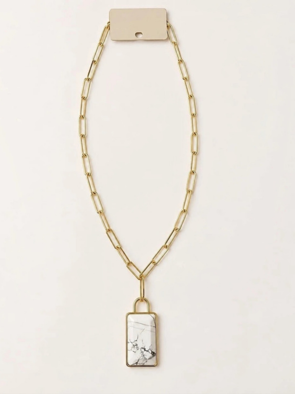Gold-Tone Link Chain Pendant Necklace